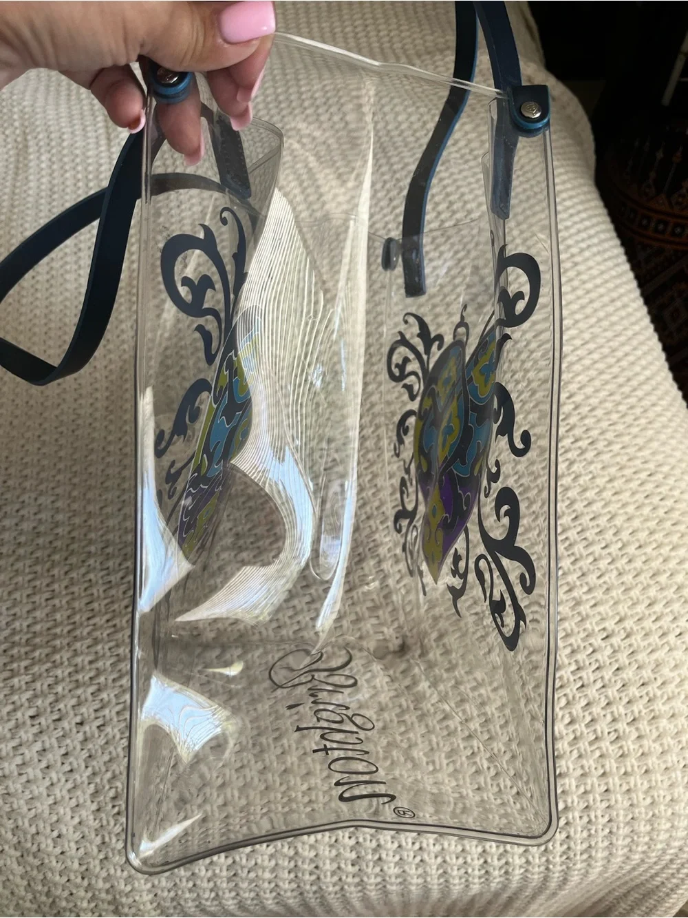Brighton Clear Vinyl Summer Heart Tote Bag Sophia Collection Shoulder Bag *Flaws